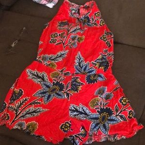 Loft XS Red Floral Romper
